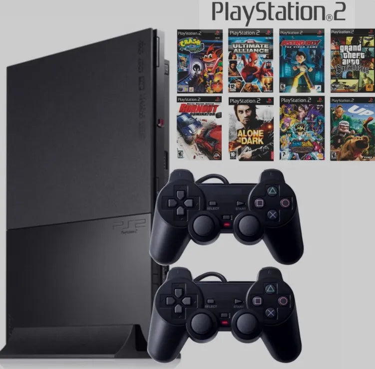SONY PLAYSTATION 2 COM OPL + 2 CONTROLES