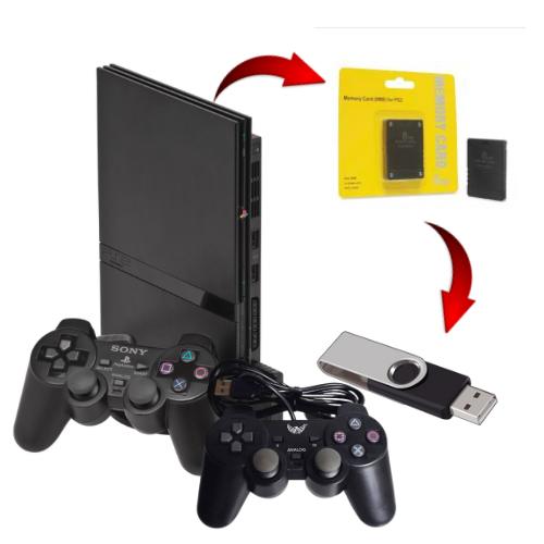 SONY PLAYSTATION 2 COM OPL + 2 CONTROLES